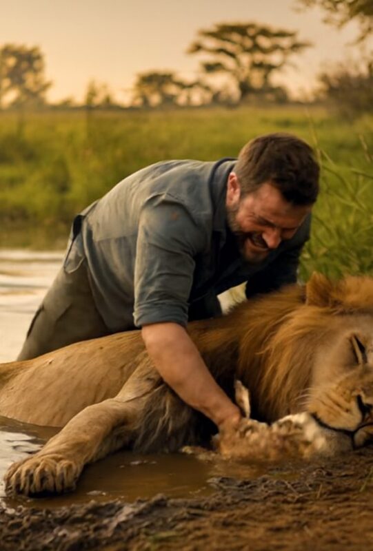 Un uomo salvò un leone da un fiume, ma quando raggiunsero la riva, il ...